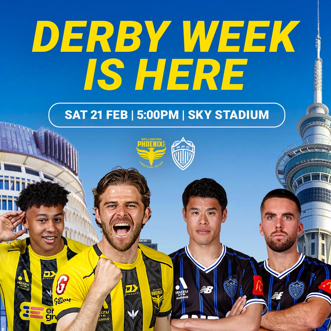 Derby week is here | Sat 21 Feb | 5:00pm | Sky Stadium