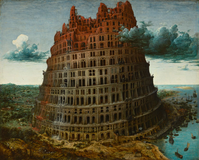 An imagined illustration of the Tower of Babel