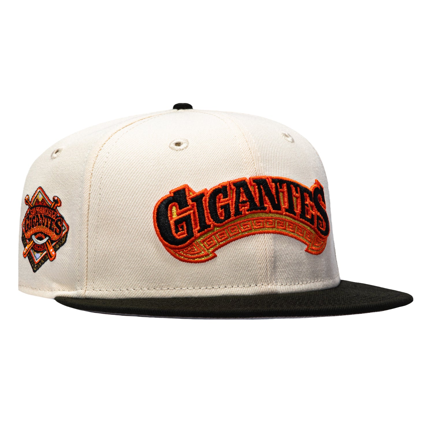 Image of New Era 59Fifty San Francisco Giants Logo Patch Alternate Word Hat - Cream, Black