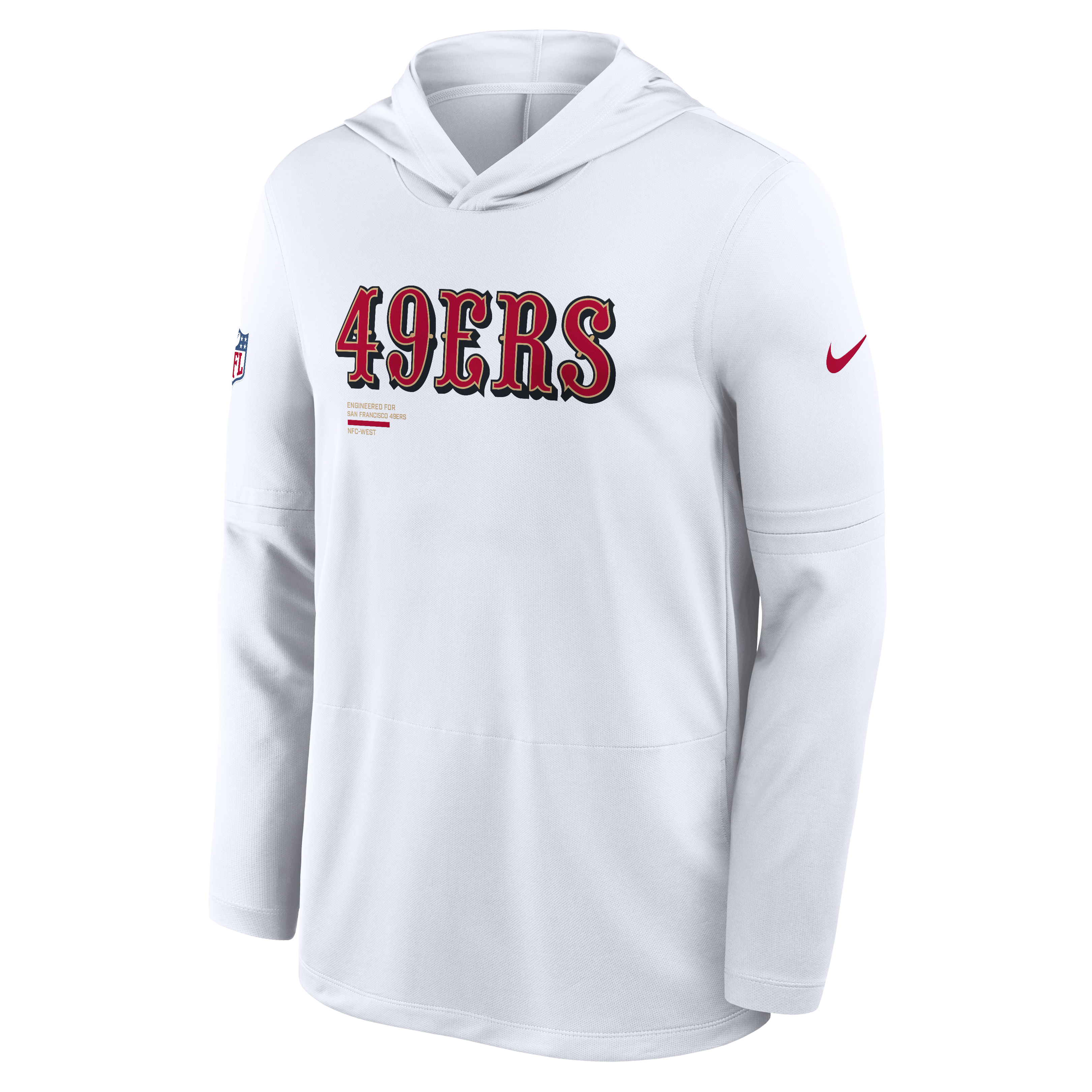Image of Nike San Francisco 49ers Light Weight T-Shirt Hoodie-White