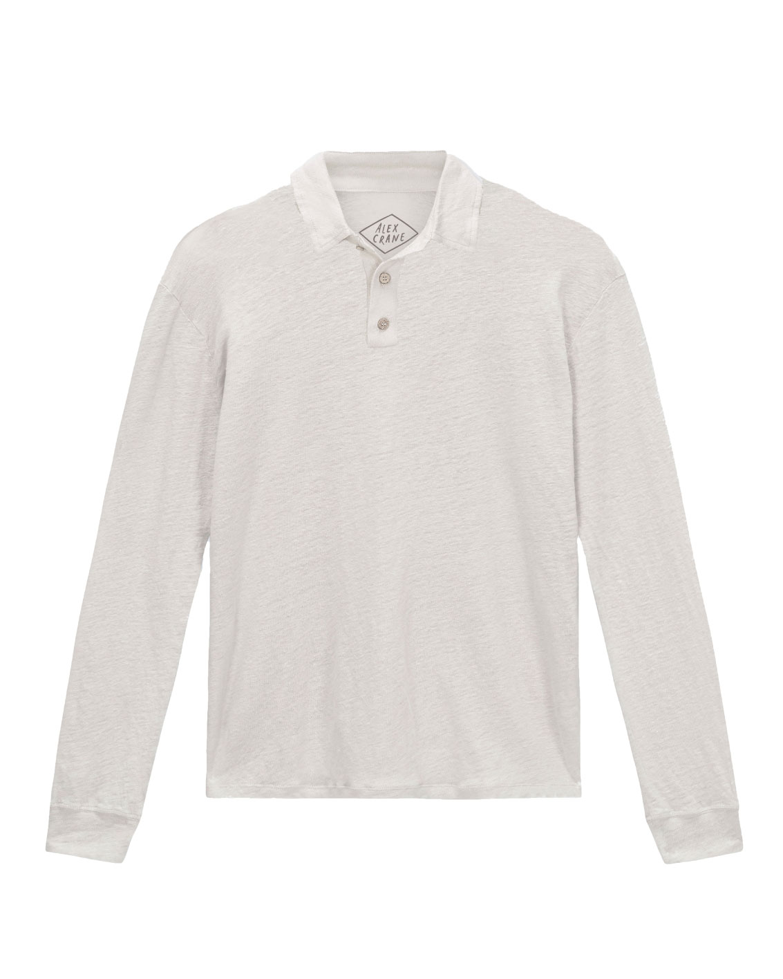 long sleeve knit polo bone