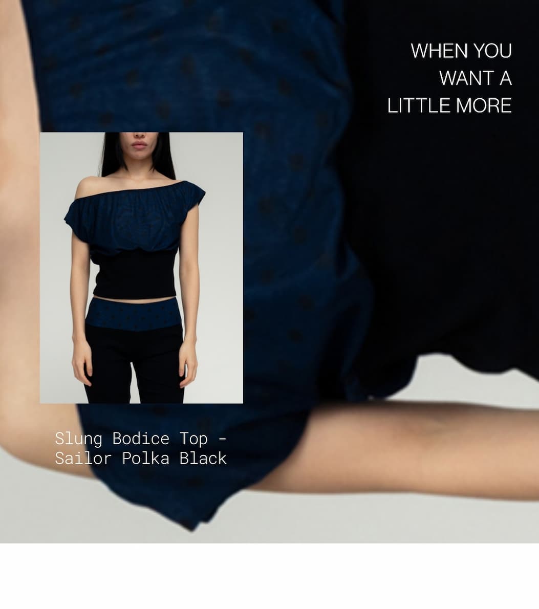 when you want a little more | Slung Bodice Top - Sailor Polka Black