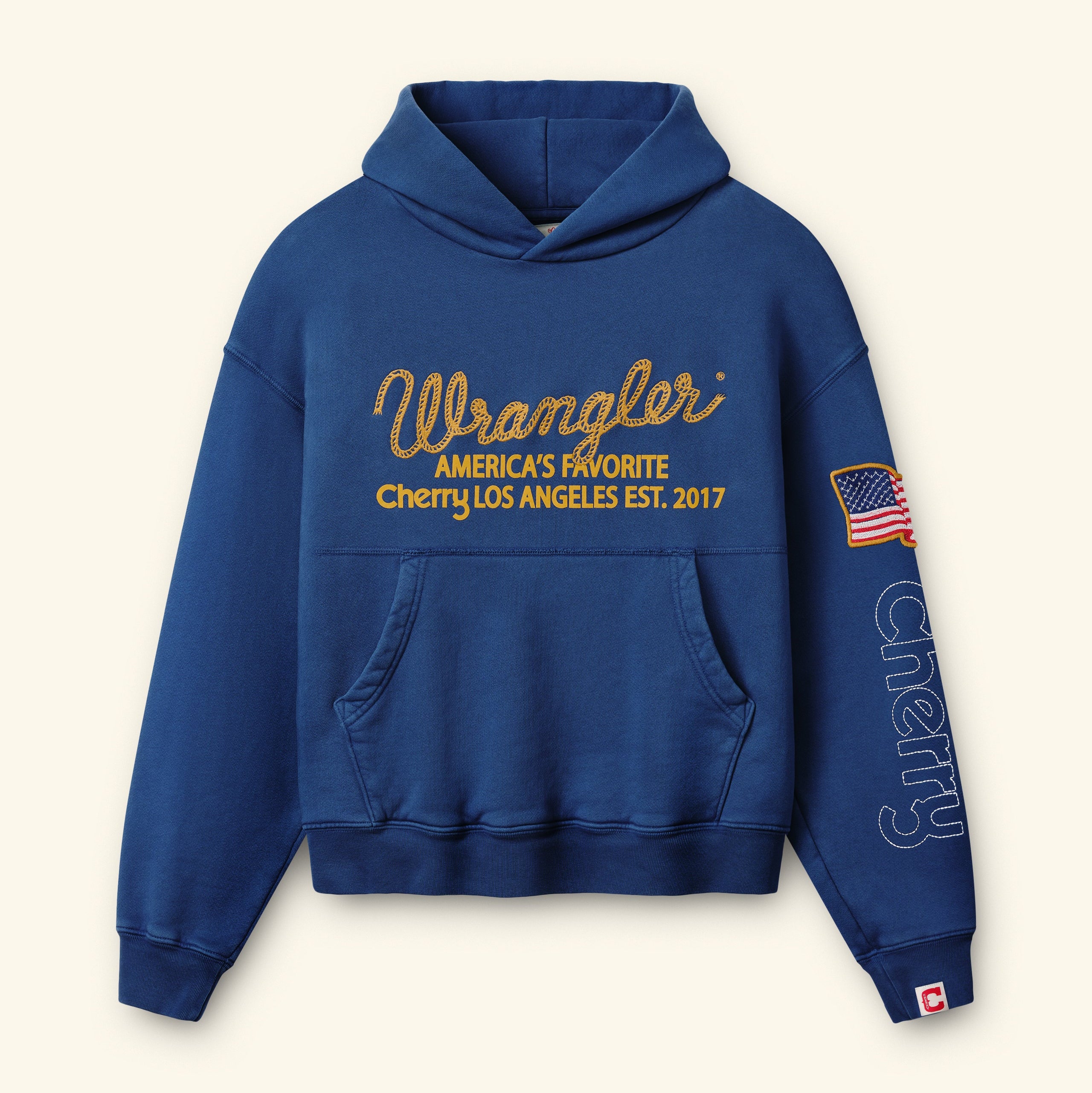 Image of Cherry x Wrangler Hoodie (Royal Blue)