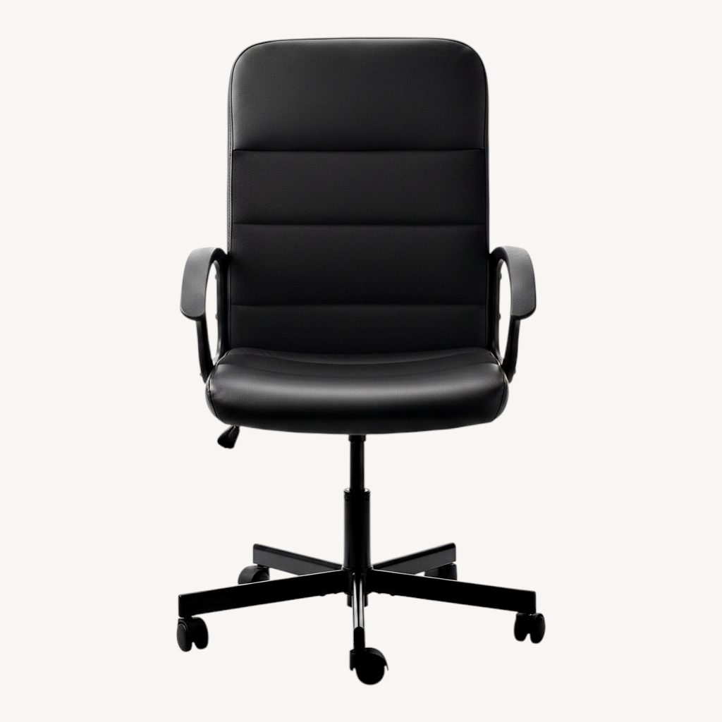 Image of Ikea Renberget Black Leather Office Chair