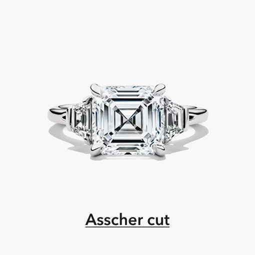 Bunny Lab Grown Diamond Asscher-Cut Engagement Ring in Platinum