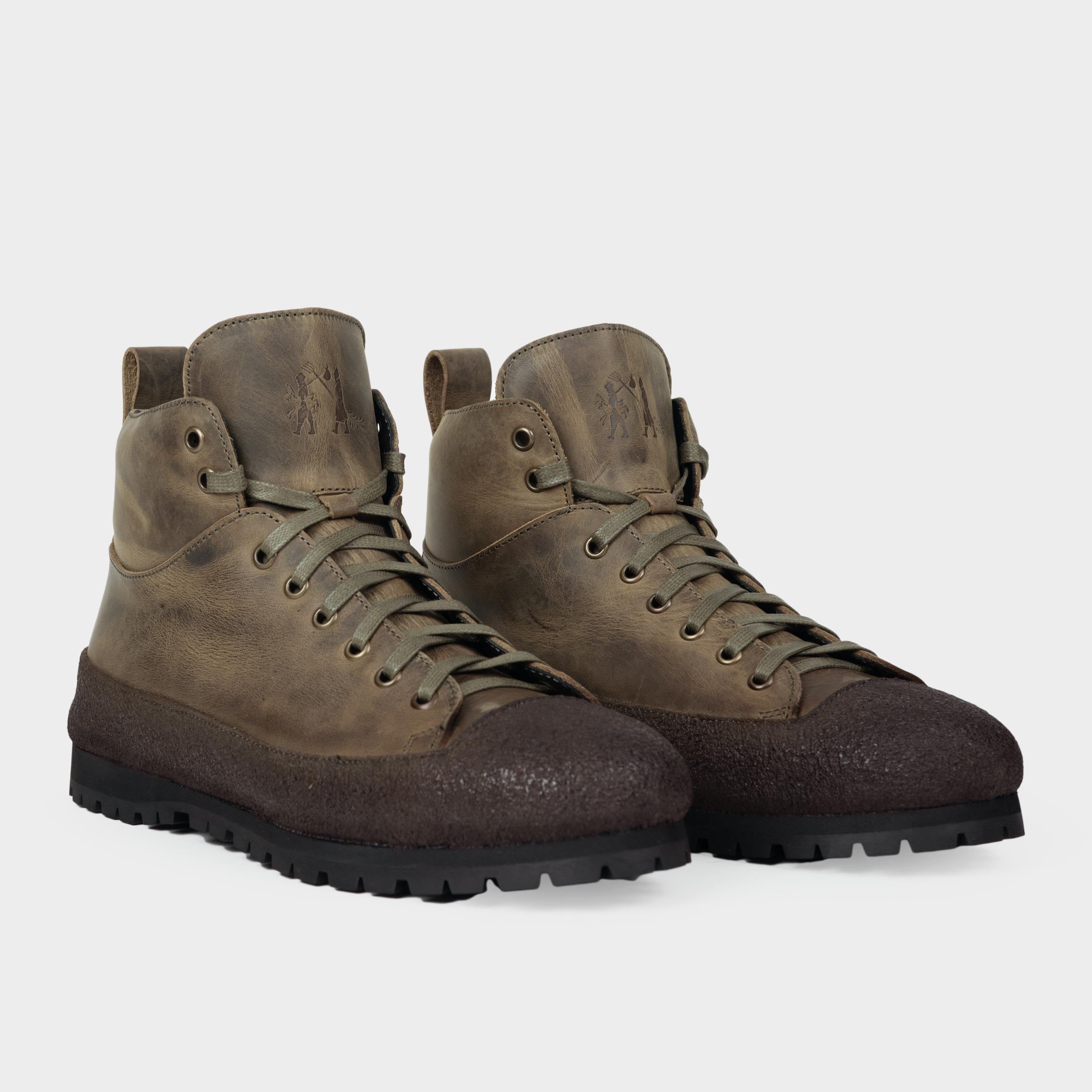 Image of Calfskin Gardening Boots in Olive