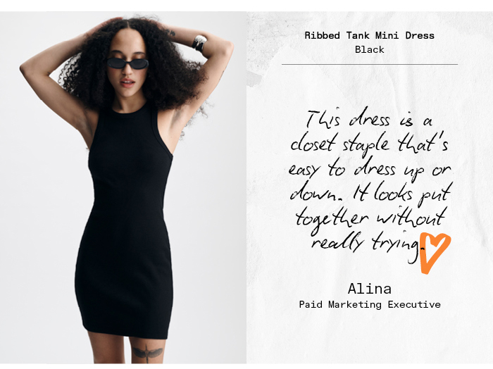 Ribbed Tank Mini Dress Black