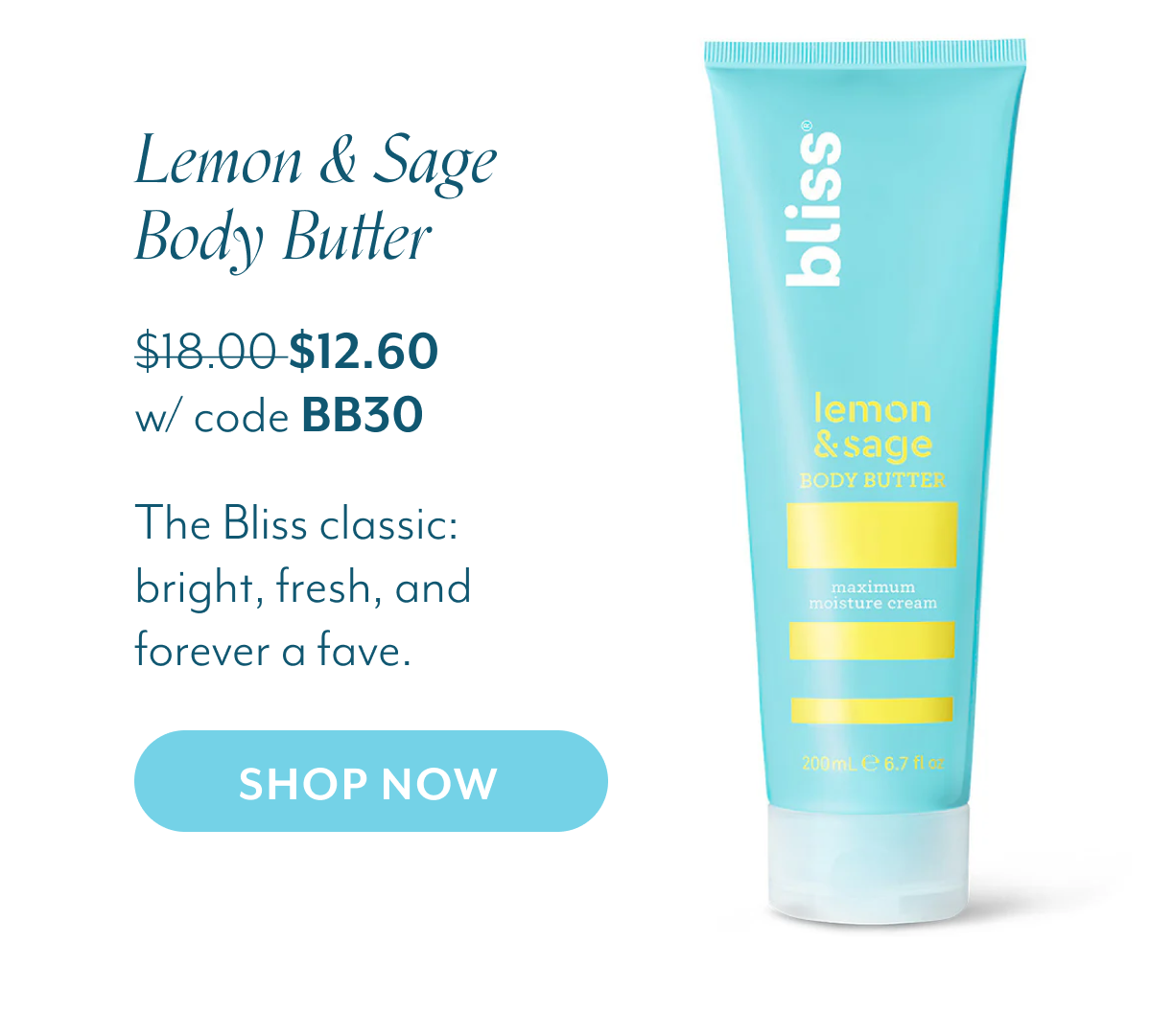 Lemon & Sage Body Butter  The Bliss classic: bright, fresh, and forever a fave.