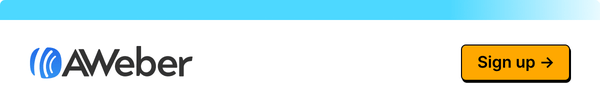 Header banner with AWeber logo on left and login button on right