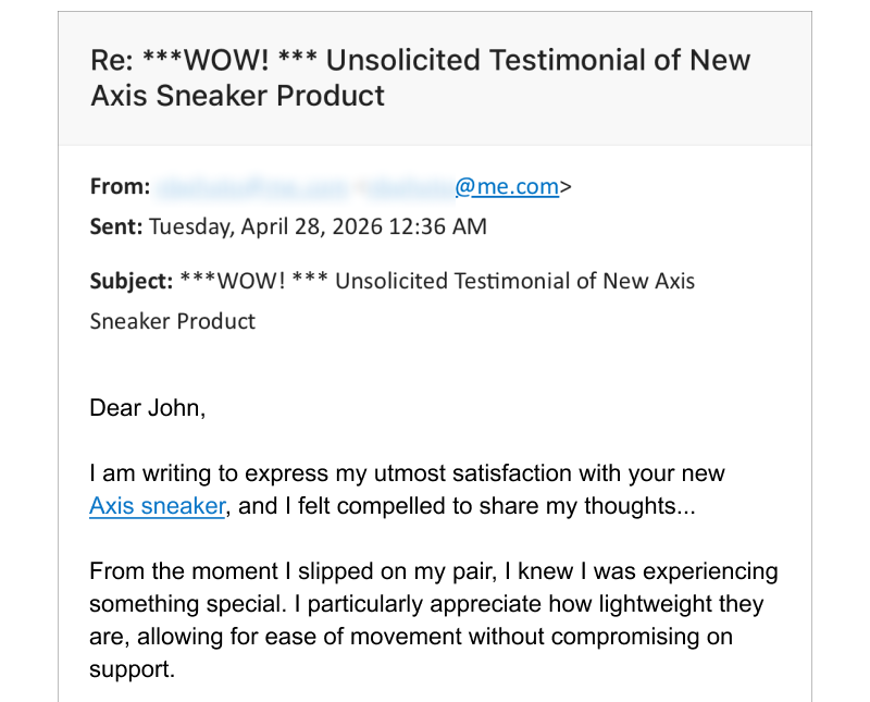 Customer Email. The Axis