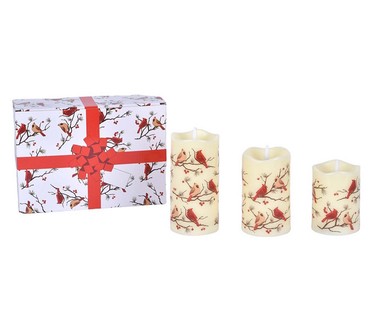 Temp-tations Set of (3) 4", 5", 6" Fiberoptic Candles w/ Box