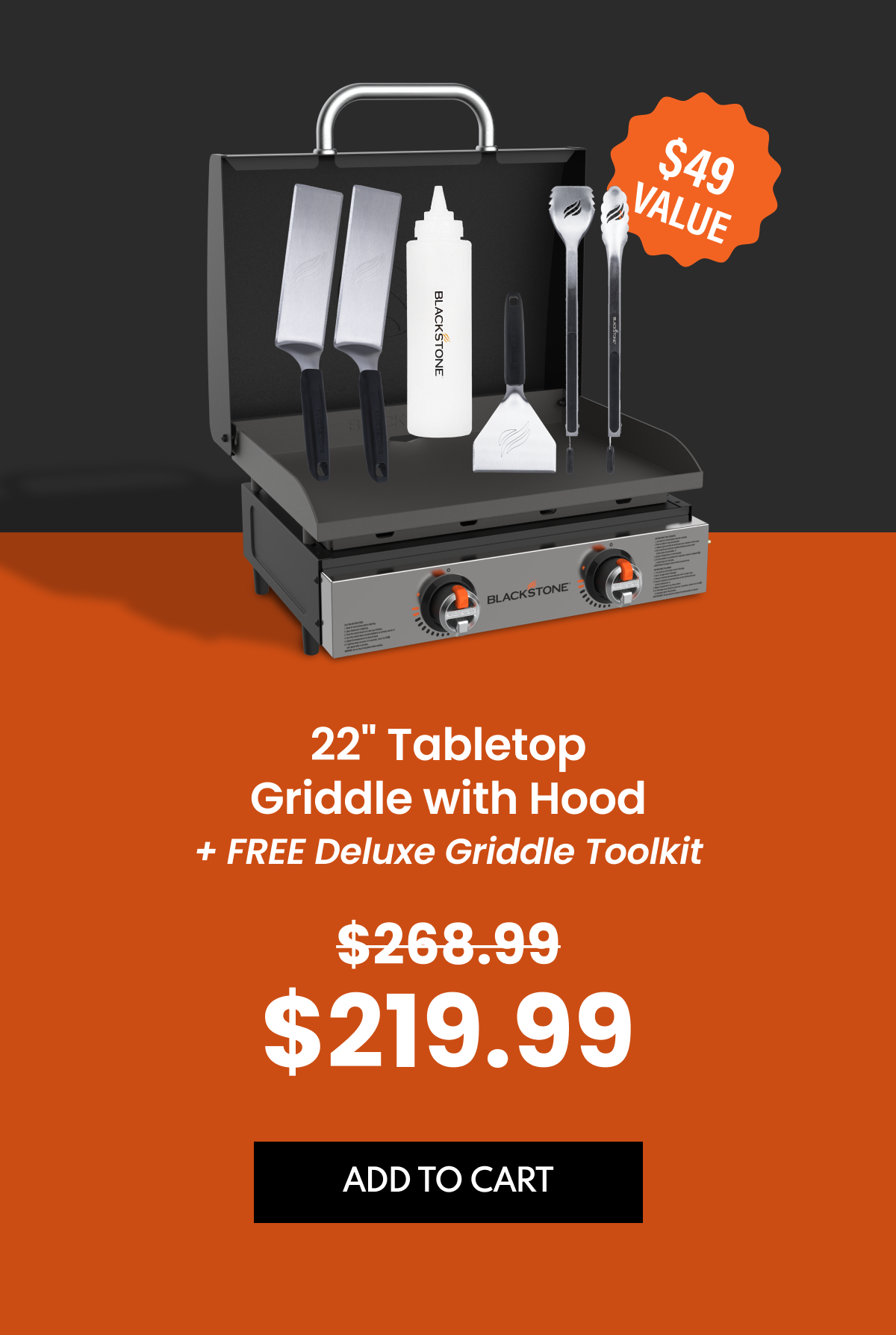22" Tabletop Griddle with Hood