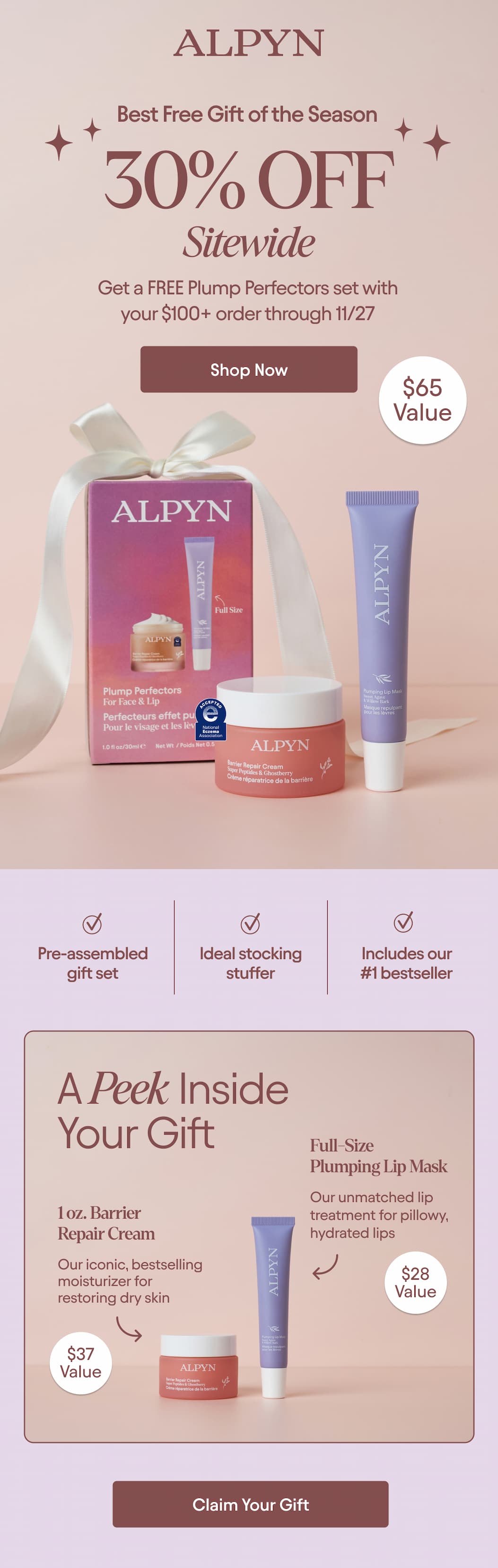 Save 30% off sitewide, plus free Plump Perfectors on orders over $100