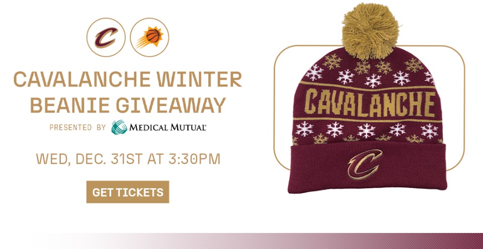 Cavalanche Winter beanie giveaway presented by Medical Mutual on Wednesday, Dec 31 at 3:30. Click to get tickets.