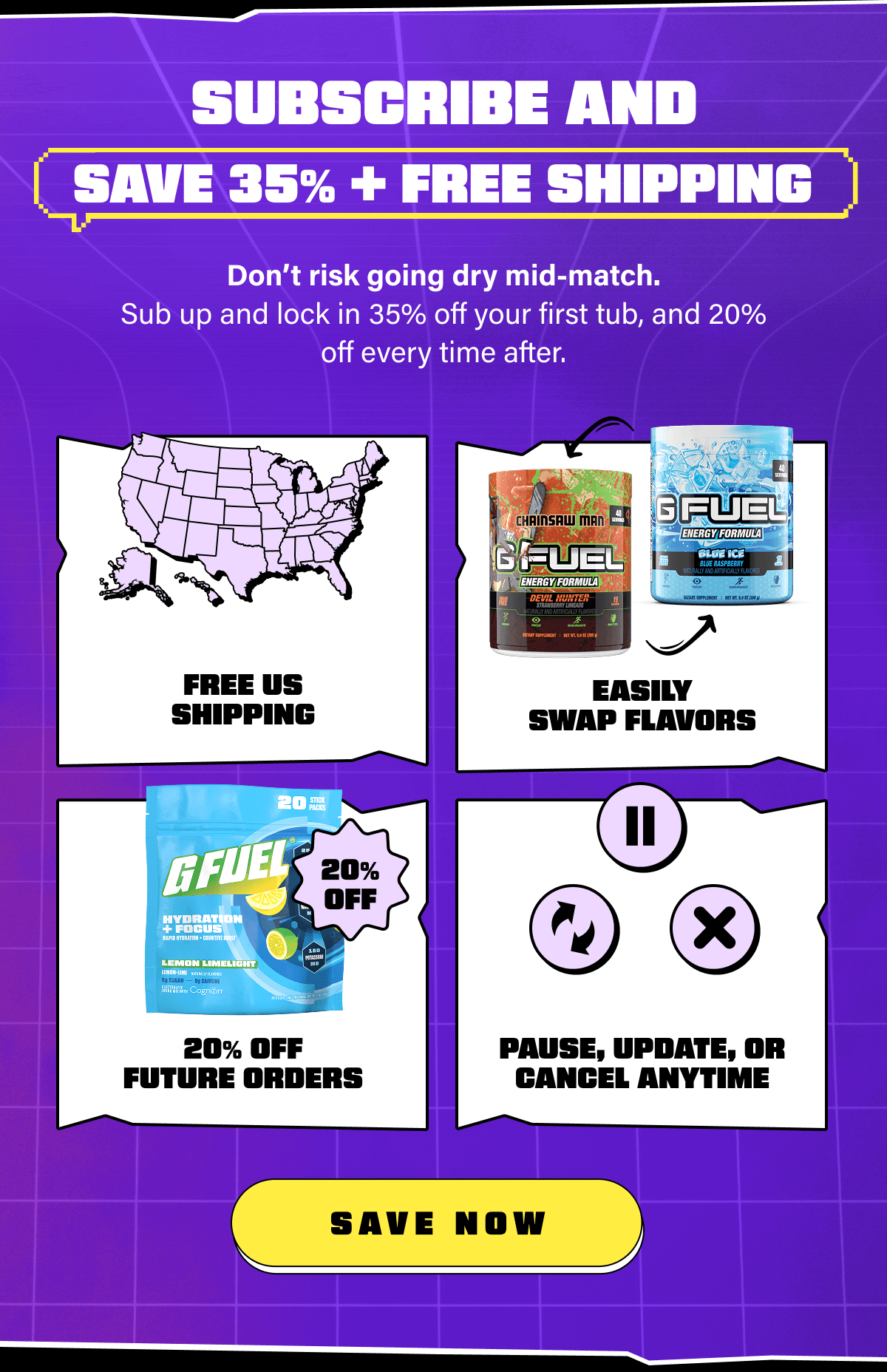 Subscribe and Save 35% + Free Shipping