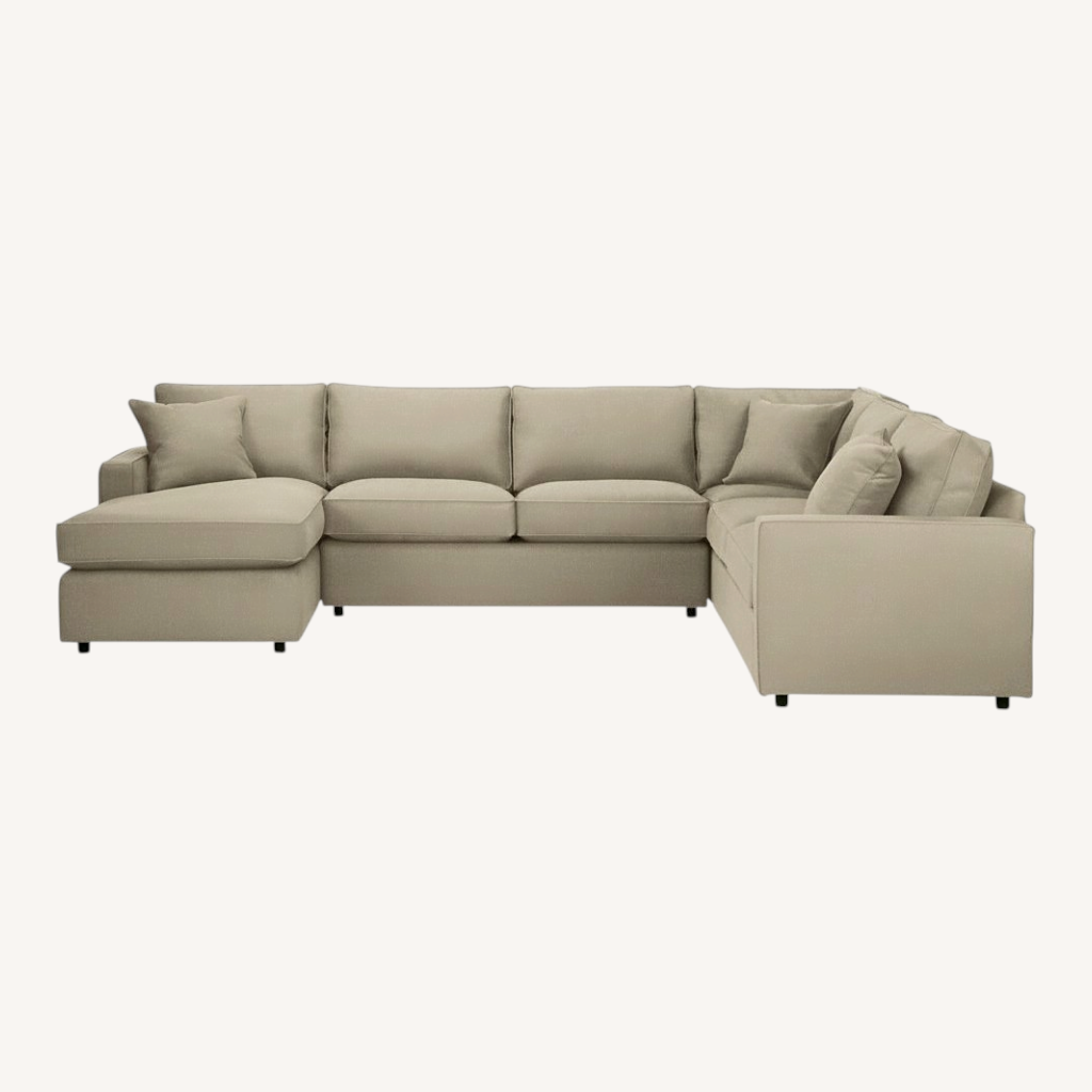 Image of Room & Board York Light Gray Fabric 3+ Piece Sectional