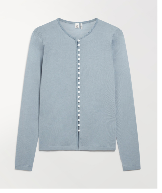 Superfine Merino Button-Front Top