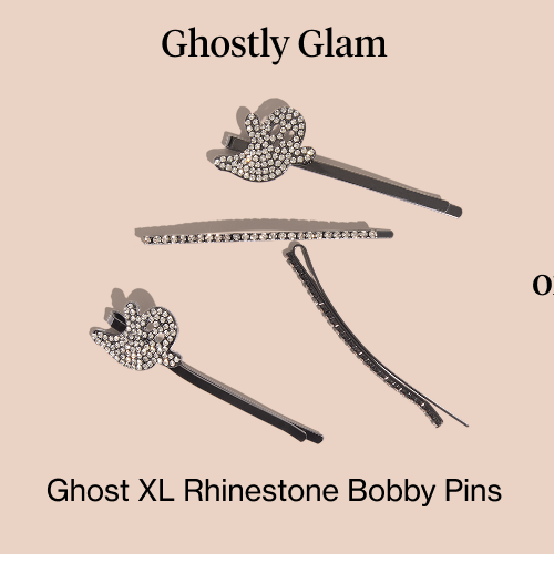 Ghost XL Metal Rhinestone Booby Pins