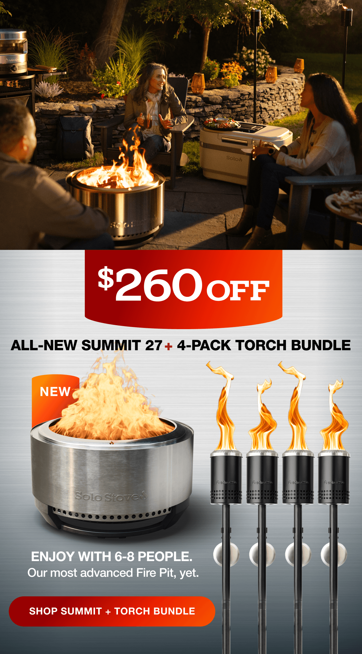 Summit 27 Fire Pit + Torches Bundle