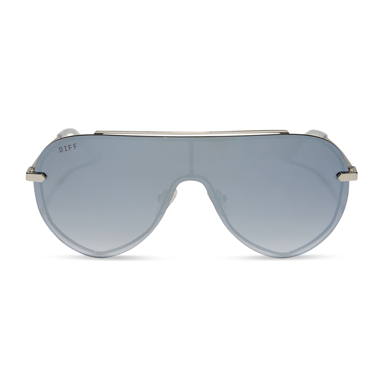 Image of IMANI - SILVER + GREY GRADIENT WITH SILVER FLASH SUNGLASSES