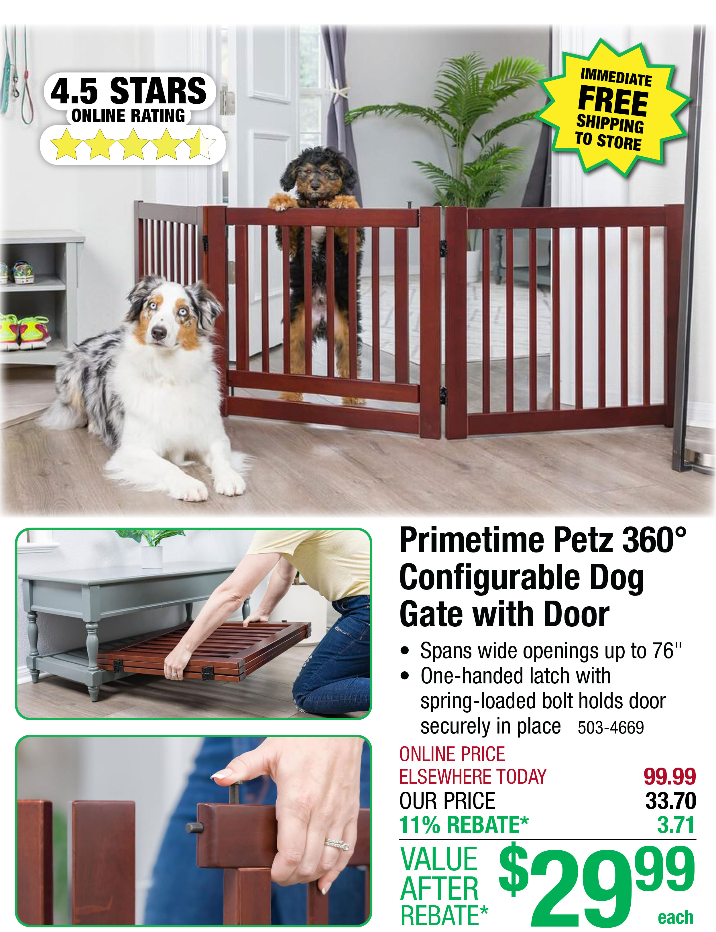 Primetime Petz 360° Configurable Dog Gate with Door - ONLY $29.99 After Rebate*!