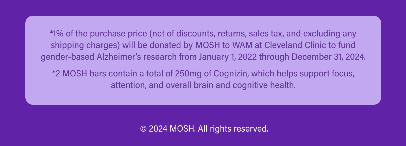 MOSH Gives Back