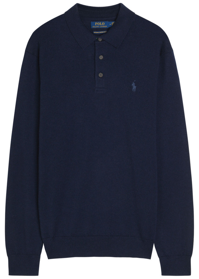 POLO RALPH LAUREN Logo-embroidered wool polo shirt