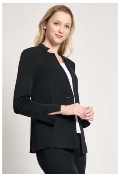 Tailored Fit Inverted Notch Blazer, Black