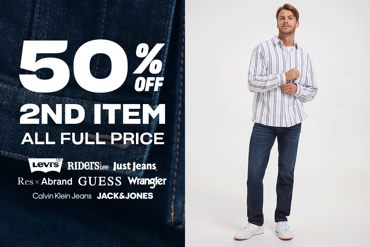 50% off second item. All full price