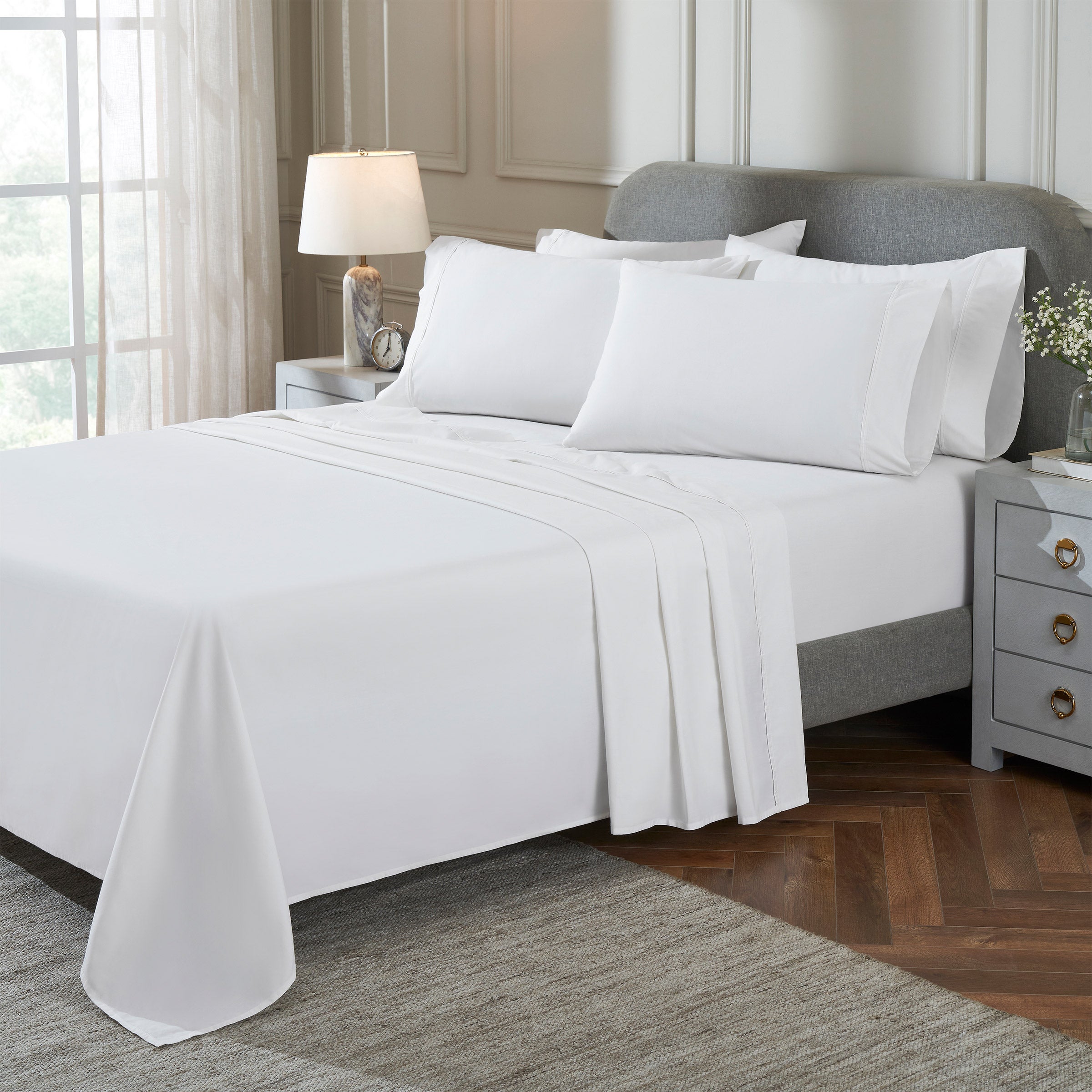 TheraLuxe by Therapedic 300 Thread Count 6-Piece Peached Percale Sheet Set