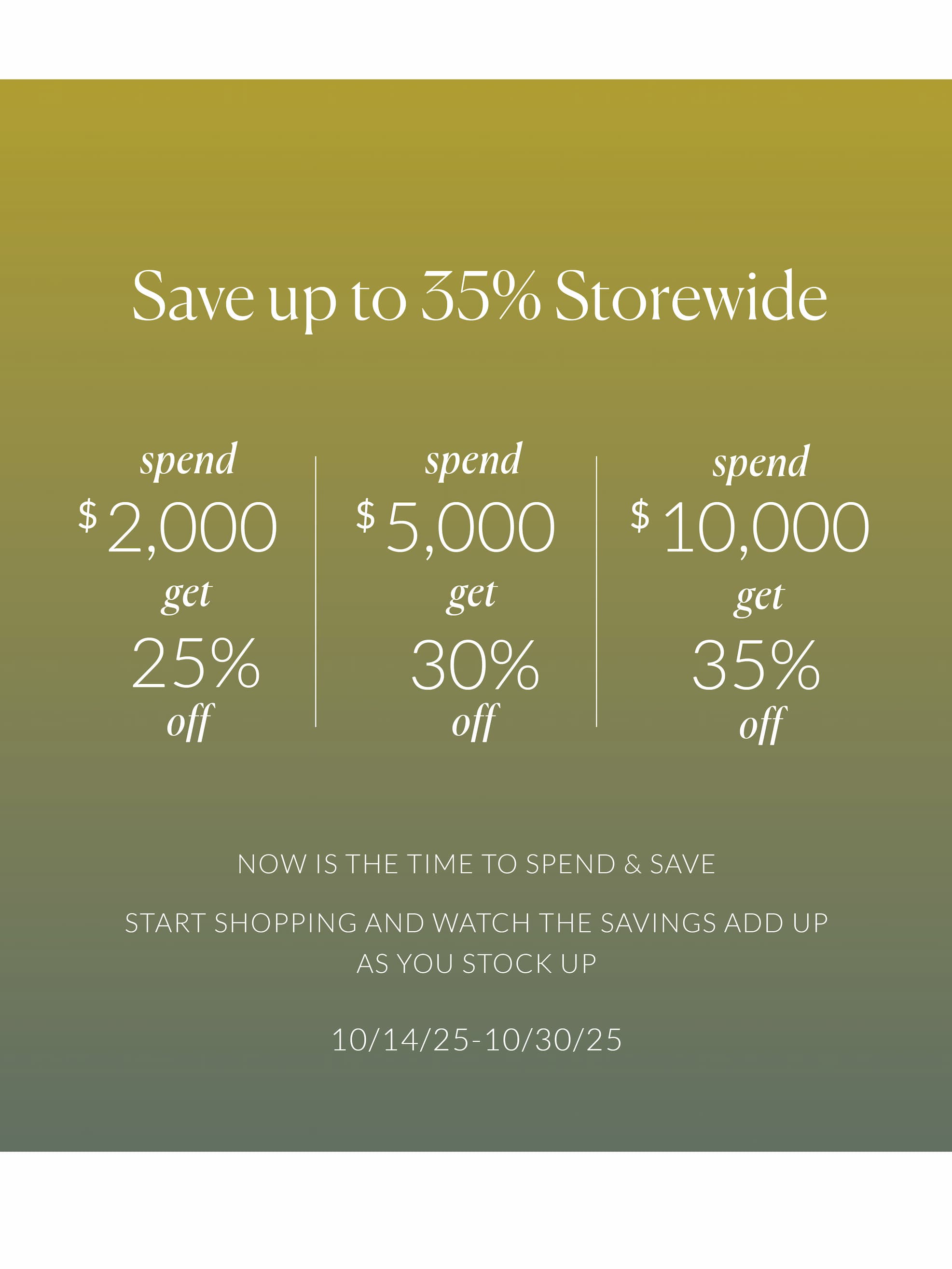 Save up to 35% with spend & save discounts