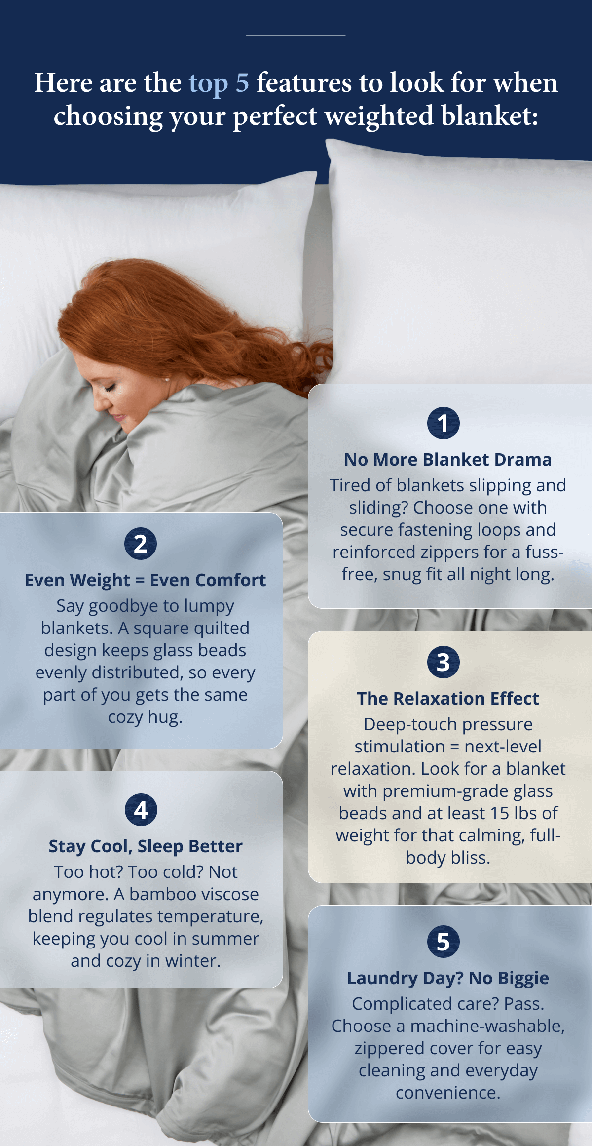 The Top 5 features to look for when choosing your weighted blanket