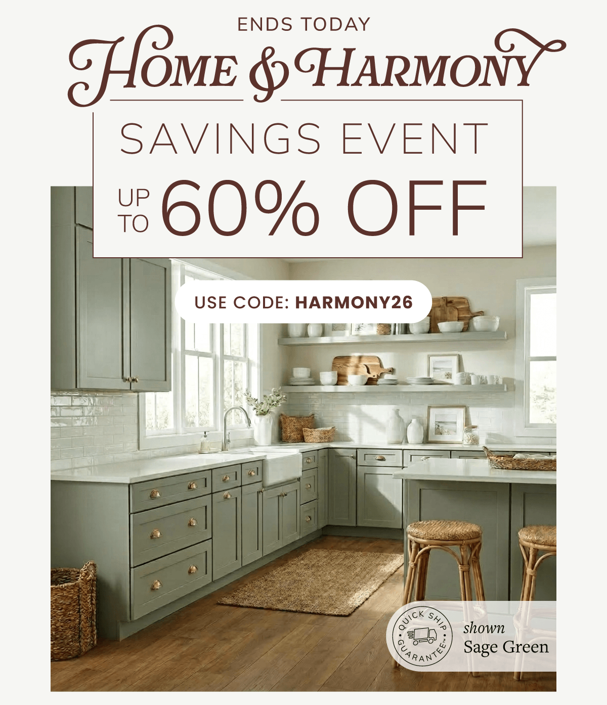 Home & Harmony Savings Event - up to 60% off.