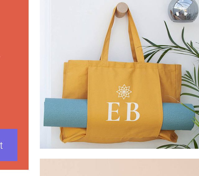 Monogrammed Organic Yoga Tote Bag