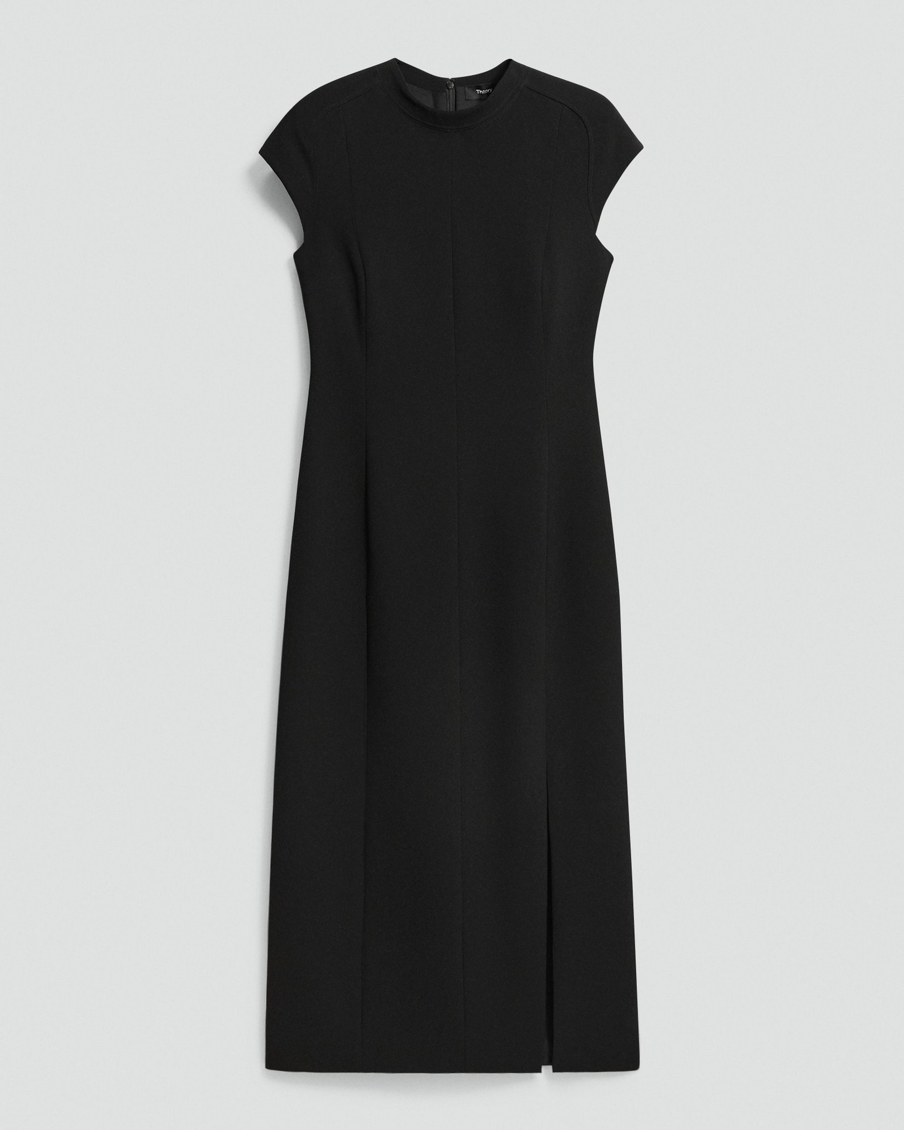 Short-Sleeve Midi Dress in Admiral Crepe
