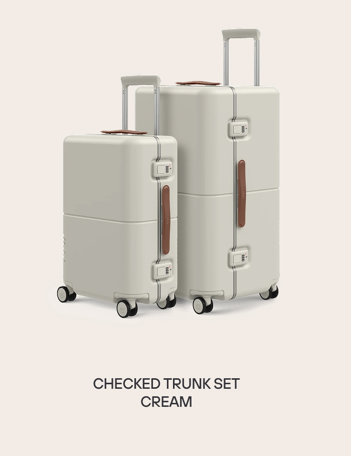 Checked Trunk Set Cream