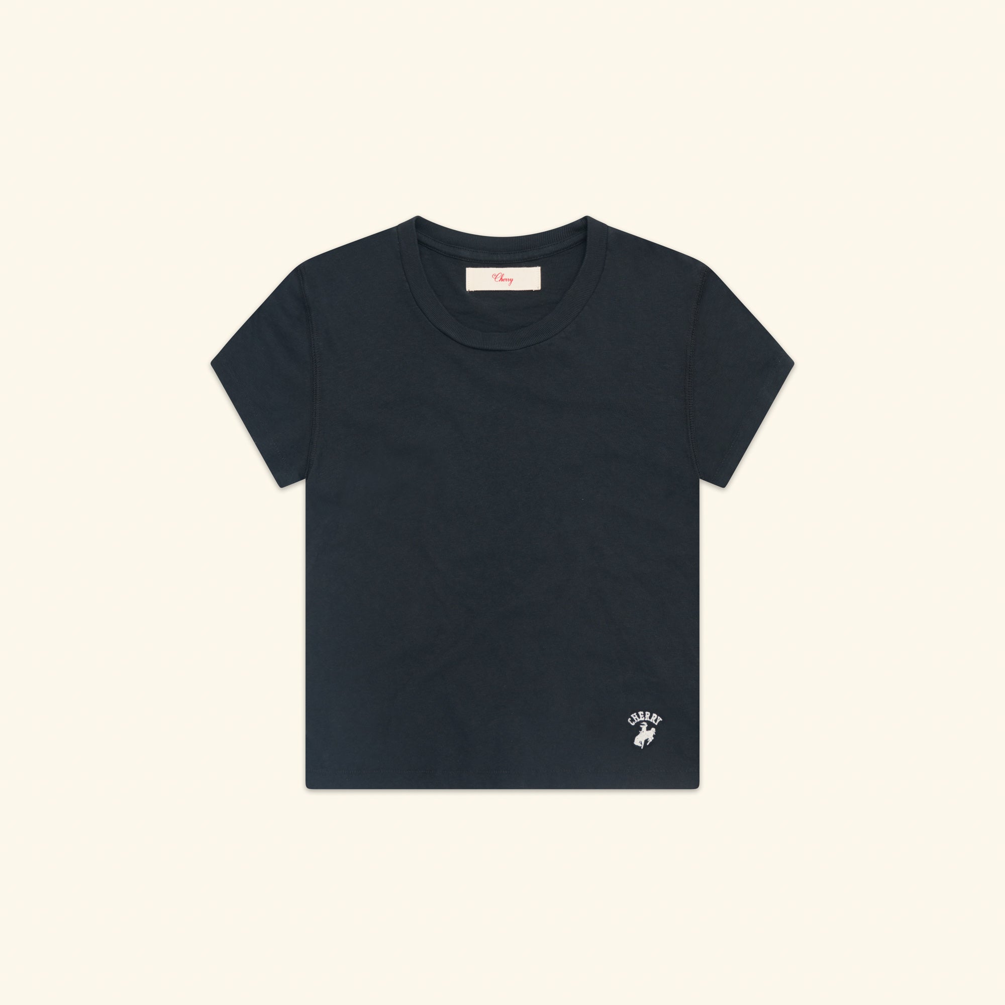 Image of Women's Western Athletic Fitted Baby Tee (Vintage Black)