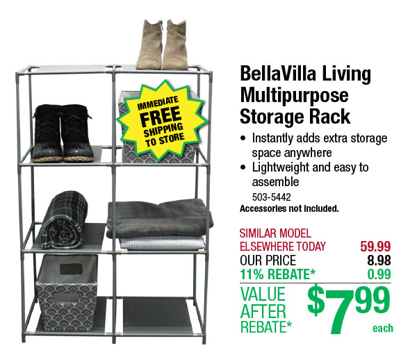 BellaVilla Living Multipurpose Storage Rack - ONLY $7.99 After Rebate*!