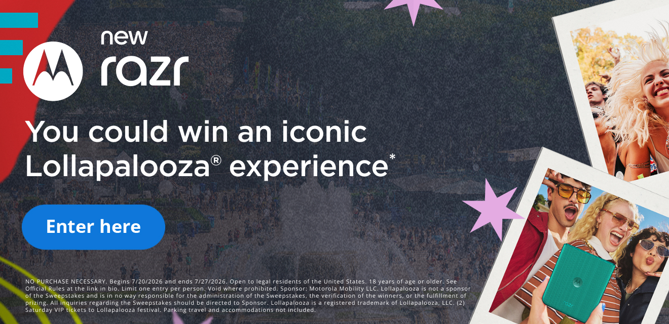 new razr - You could win an iconic Lollapalooza® experience - enter here