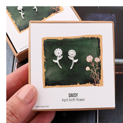 Birth Month Flower Earring Studs