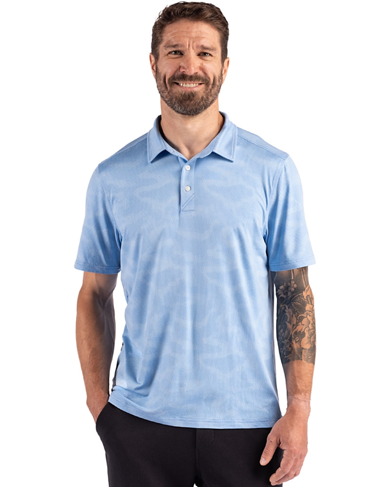Image of Cutter & Buck Coastline Recycled Double Peached Camo Print Mens Polo