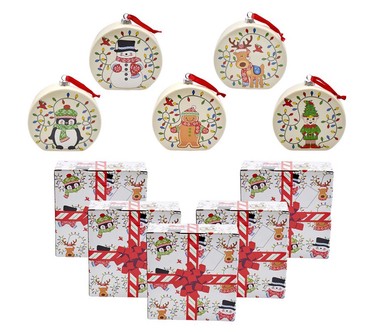 Temp-tations Set of 5 Recipe Ornaments with Gift Boxes
