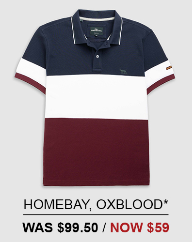 Shop Homebay Sports Fit Polo, Oxblood online and instore at Rodd & Gunn