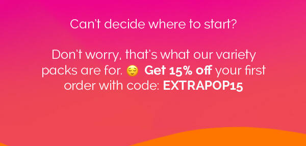 Can't decide where to start with our fresh flavors? Don't worry, that's what our variety packs are for. Get 15% off your first order with code: EXTRAPOP15