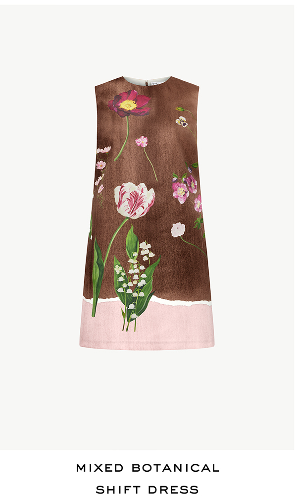 Mixed Botanical Shift Dress