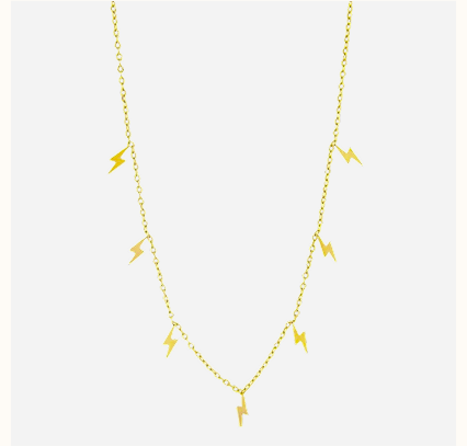 Waterproof Gold Plated Lightning Necklace