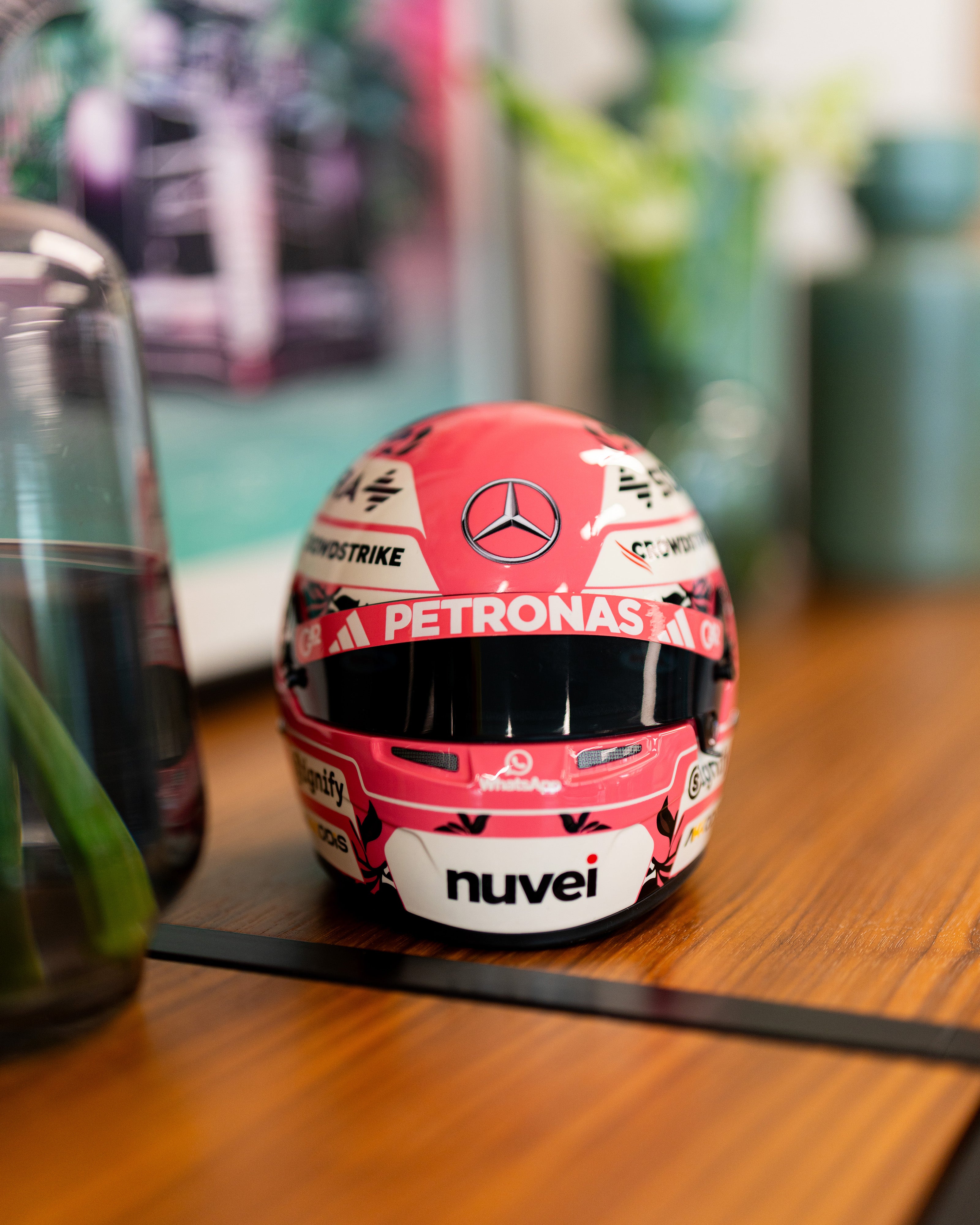 Image of George Russell 2025 Miami Mini Bell Helmet Replica 1:2