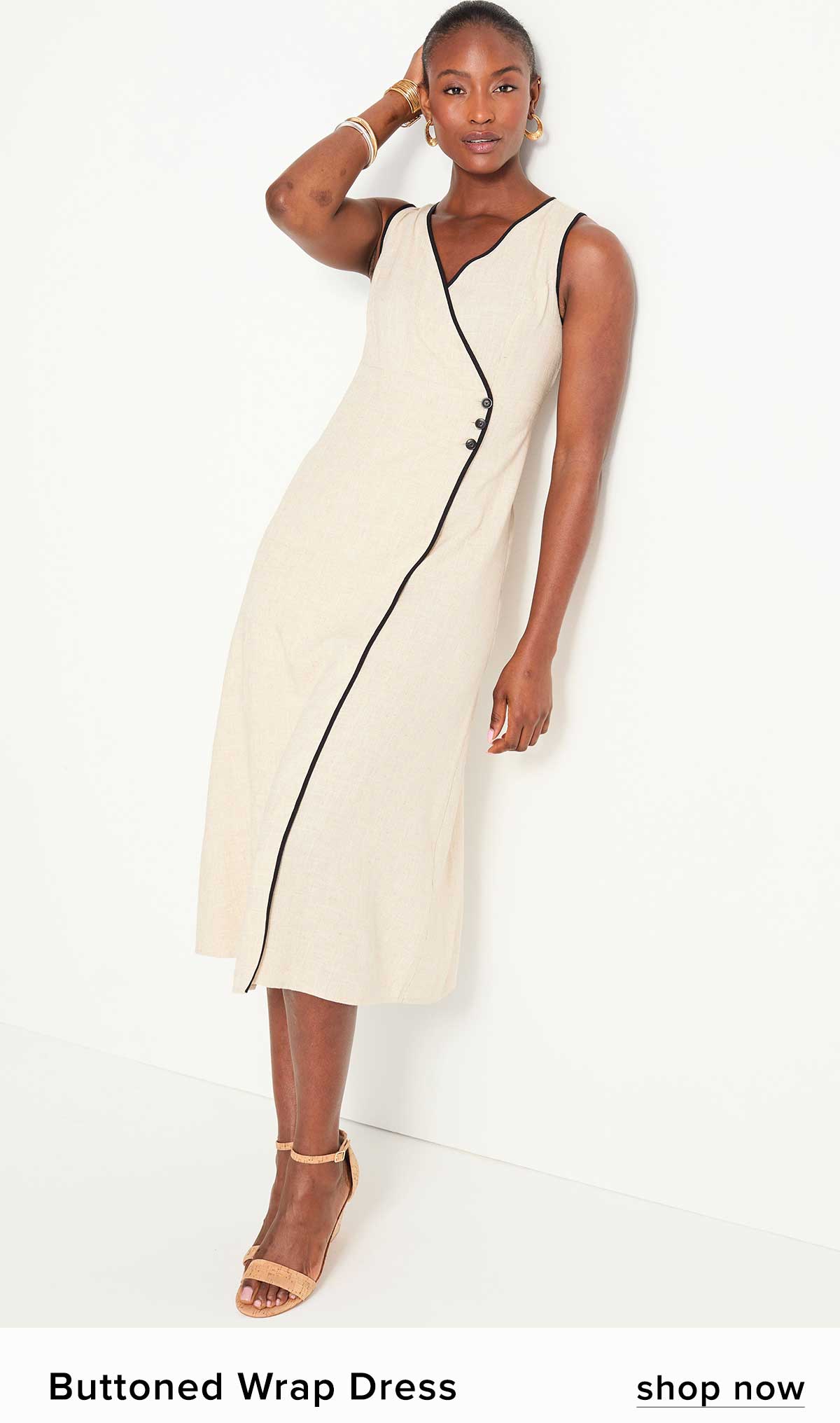 Button Wrapped Dress. Shop now