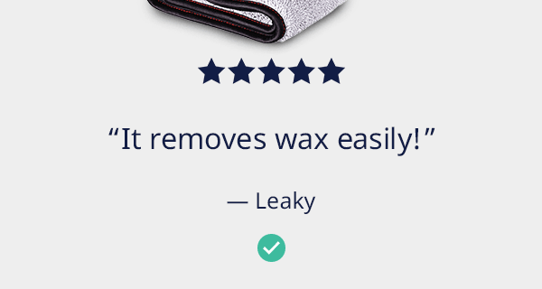 Gif of alternating positive customer reviews: "Amazing how much water these towels hold."