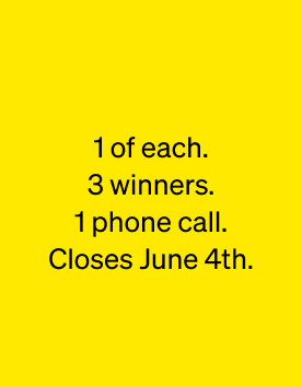 1 of each, 3 winners, 1 voicemail.